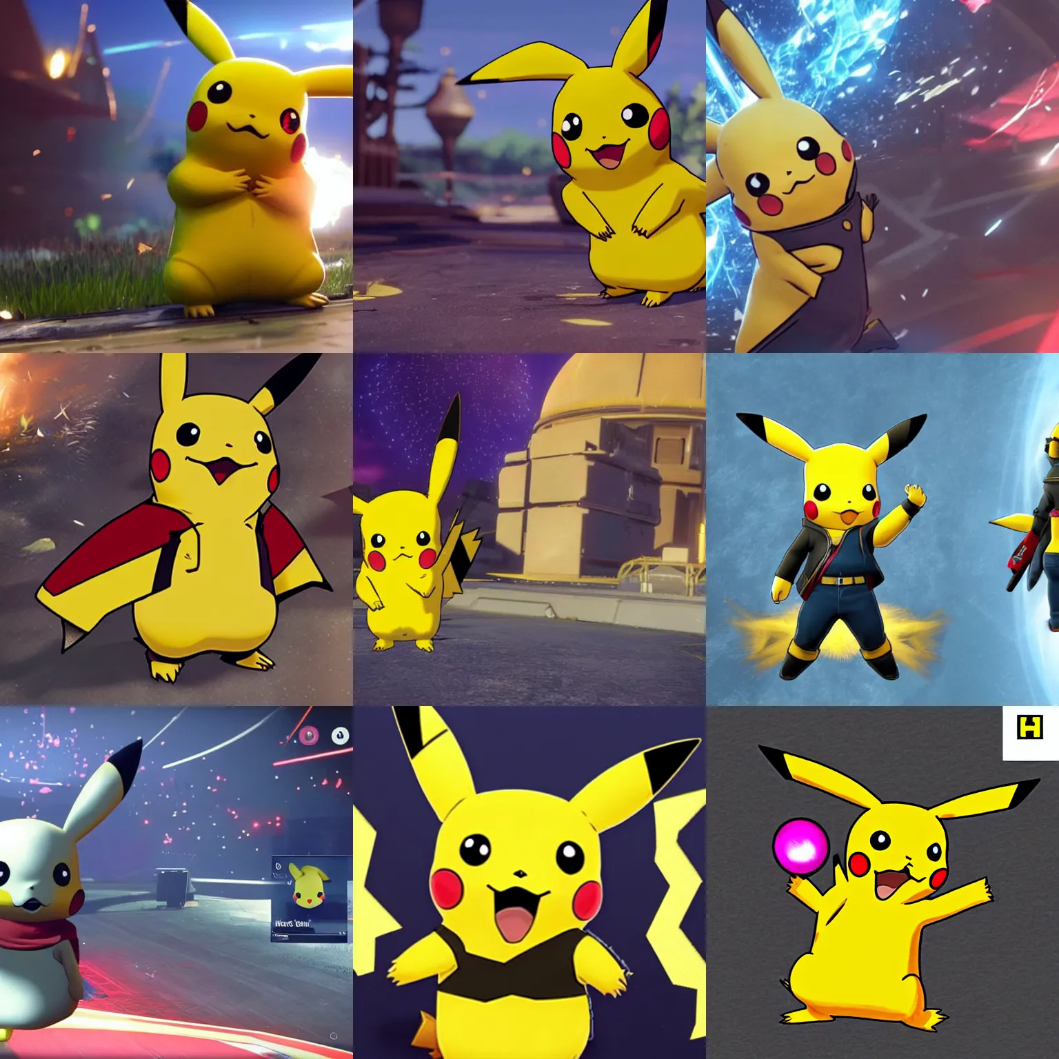 prompthunt: A cyberpunk Pikachu. Highly detailed, 8k wallpaper