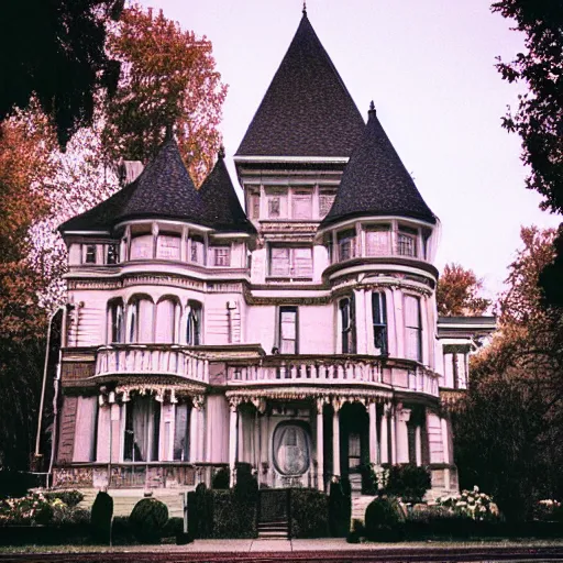 Prompt: victorian mansion. photographed with leica summilux - m 2 4 mm lens, iso 1 0 0, f / 8, portra 4 0 0