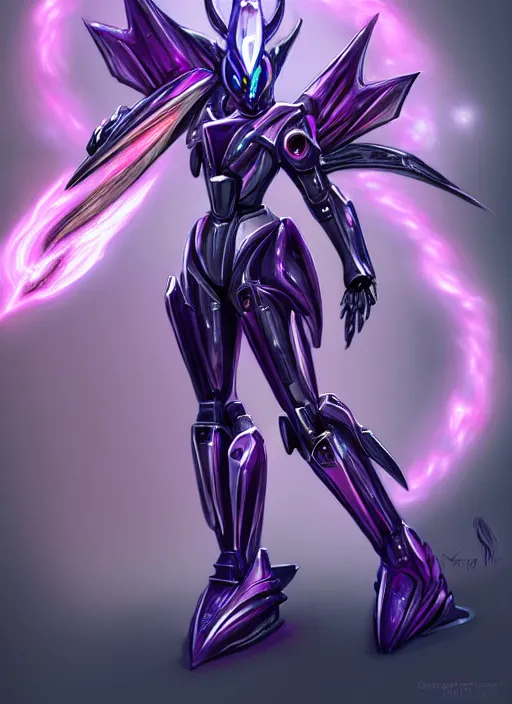 Image similar to cinematic full body, cosmic sized beautiful stunning elegant hot giant robot mecha female dragon goddess, sharp sleek cyborg dragon head, sharp metal ears, smooth purple eyes, smooth fuschia skin, smooth silver armor, nebula, epic proportions, epic scale, macro furry, furry art, dragon art, goddess art, giantess art, warframe fanart, furaffinity, octane