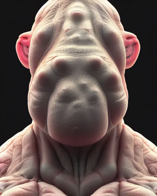Prompt: head and torso studio portrait photograph of a beautiful humanoid tardigrade | | artgerm, junji ito, realistic, dramatic shadowing, 8 k, hd, octane render, perfect