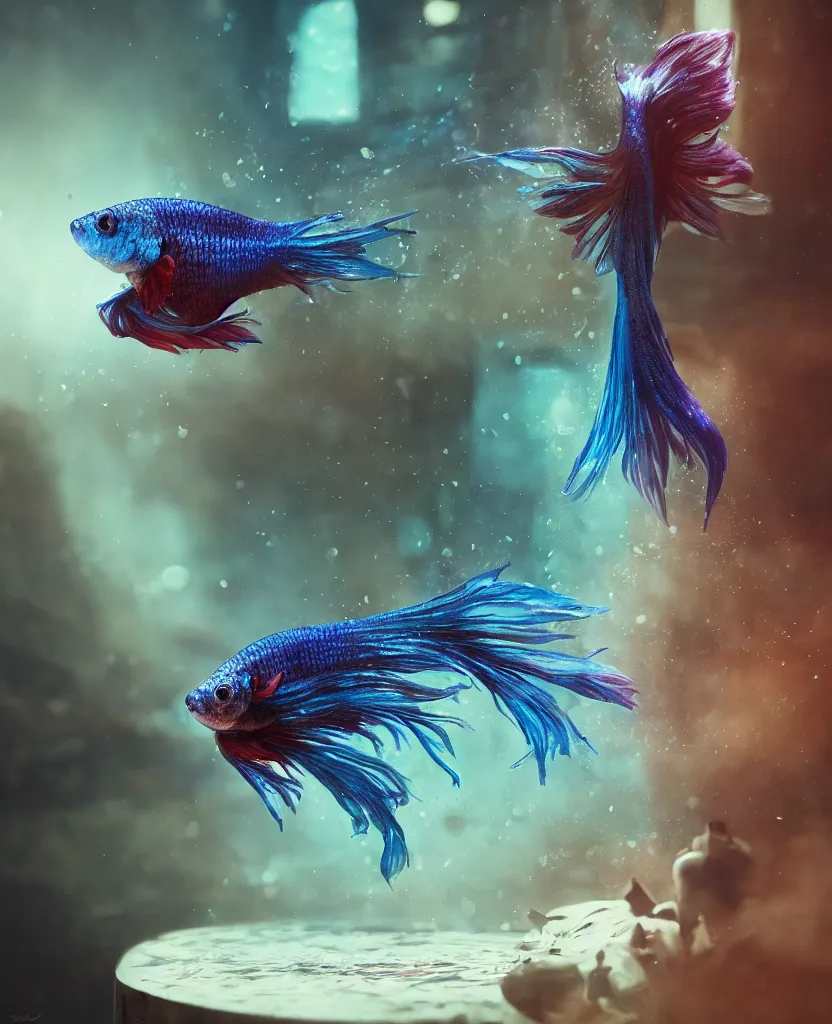 Image similar to betta fish, intricate artwork, octane render, trending on artstation, wlop, greg rutkowski. cinematic, hyper realism, high detail, octane render, 8k