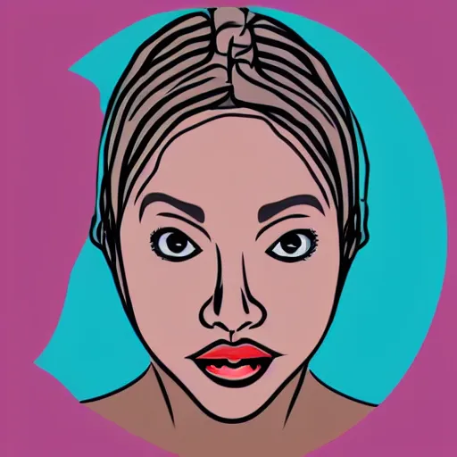 Prompt: female portrait, vector art