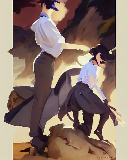 Image similar to magical academy school uniform, jodhpurs greg manchess painting by sargent and leyendecker, studio ghibli, fantasy, medium shot, asymmetrical, intricate, elegant, matte painting, illustration, hearthstone, by greg rutkowski, by greg tocchini, by james gilleard, by joe fenton