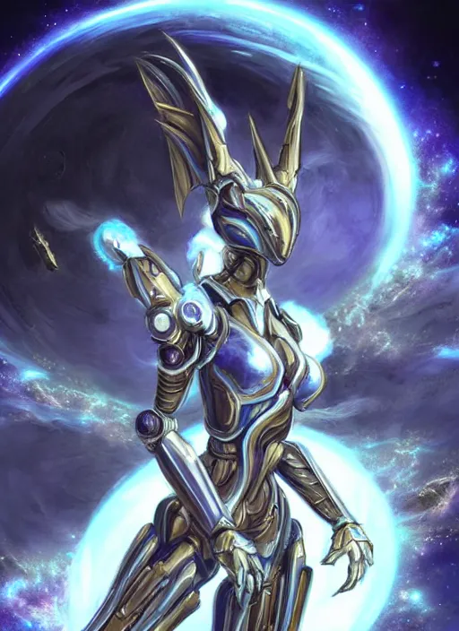 Image similar to goddess shot, galactic sized stunning beautiful anthropomorphic robot mecha female dragon, in space, larger than planets, posing elegantly, with earth in clawed hands, detailed silver armor, epic proportions, epic size, epic scale, ultra detailed digital art, furry art, macro art, dragon art, giantess art, warframe fanart, furaffinity, deviantart, realistic