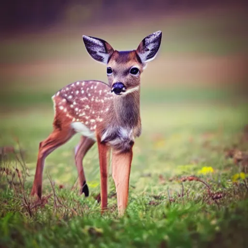 Prompt: deer - puppy nature photography