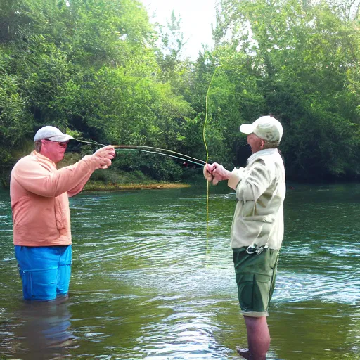 Prompt: birthday party fly fishing