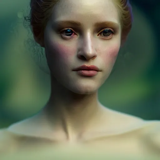 Prompt: photographic portrait of a stunningly beautiful renaissance female in soft dreamy light at sunset, beside the river, soft focus, contemporary fashion shoot, in a denis villeneuve and tim burton movie, by edward robert hughes, annie leibovitz and steve mccurry, david lazar, jimmy nelsson, extremely detailed, breathtaking, hyperrealistic, perfect face, octane render