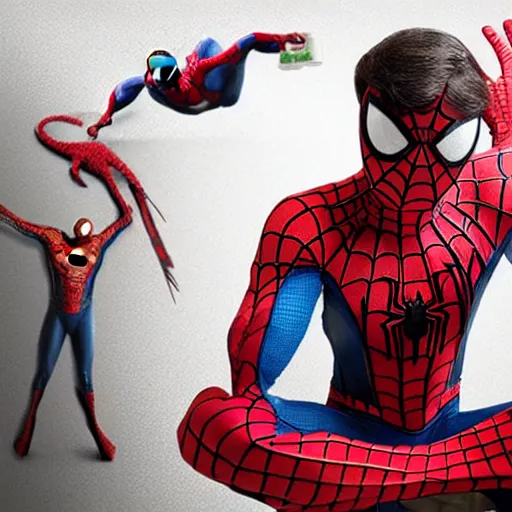 Image similar to spiderman taking medicine for headache