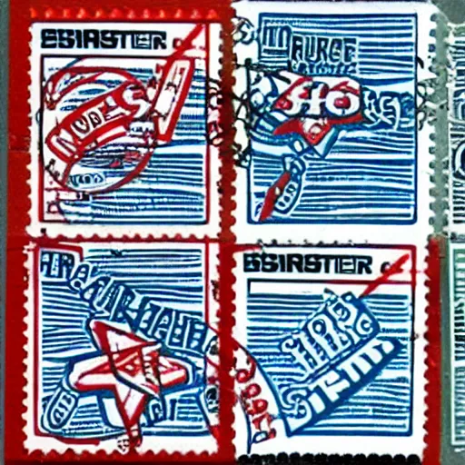 Image similar to retro mailing stamps from the 8 0 s