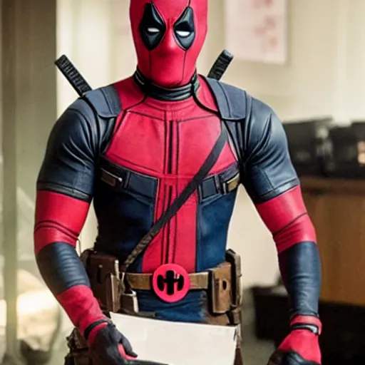 Image similar to unmasked steve urkel in deadpool