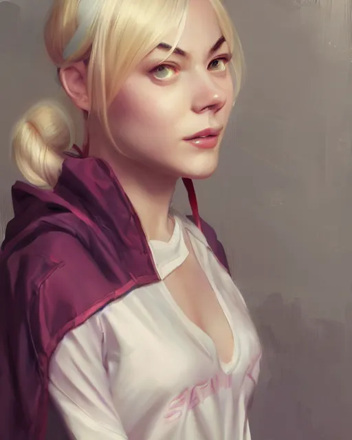 Image similar to portrait of gwen stacy wearing sleepwear, attractive, casual, digital painting, artstation, concept art, smooth, sharp focus, illustration, art by artgerm and greg rutkowski and sakimichan