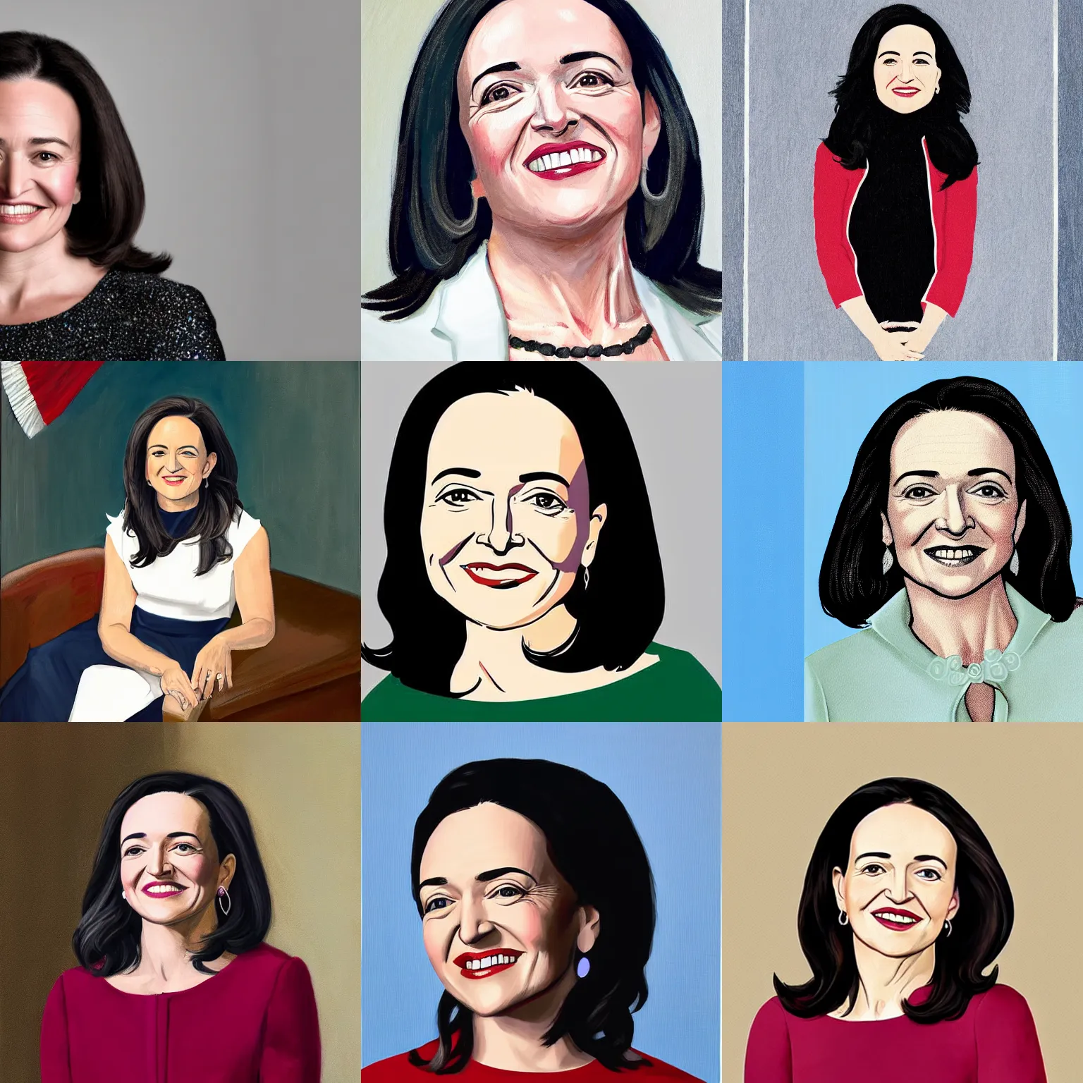 Prompt: Presidential portrait of Sheryl Sandberg