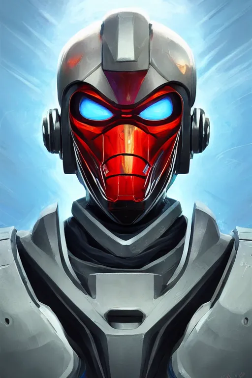 Image similar to epic mask helmet robot ninja portrait stylized as fornite style game design fanart by concept artist gervasio canda, behance hd by jesper ejsing, by rhads, makoto shinkai and lois van baarle, ilya kuvshinov, rossdraws global illumination radiating a glowing aura global illumination ray tracing hdr render in unreal engine 5