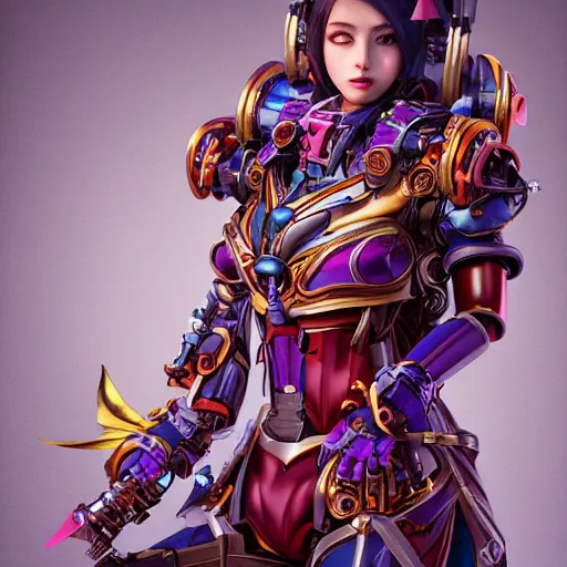 Image similar to studio portrait of lawful good colorful female holy mecha paladin absurdly beautiful, elegant, young sensual graceful woman, ultrafine hyperrealistic detailed face illustration by kim jung gi, irakli nadar, intricate linework, sharp focus, bright colors, matte, octopath traveler, final fantasy, unreal engine highly rendered, global illumination, radiant light, intricate environment