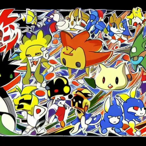 Image similar to an artwork by ken sugimori