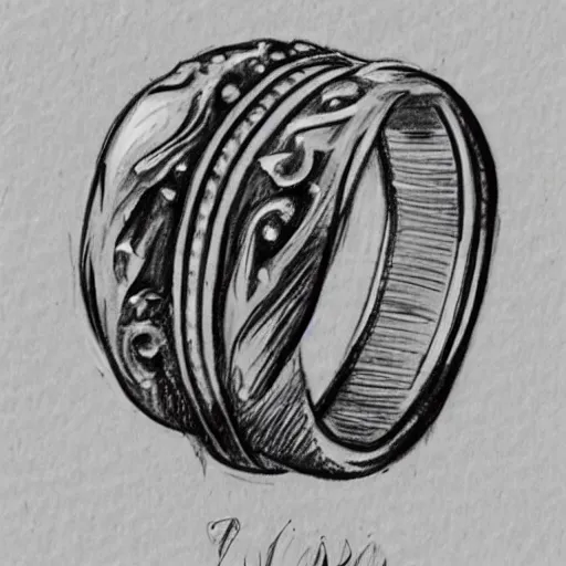 Prompt: artisan sketching of a ring with a cameo ornament, technical, full page, highly detailed, 8 k