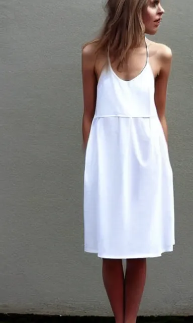 Image similar to a simple beautiful white summer dress concept, fashion design, trending on pintrest,