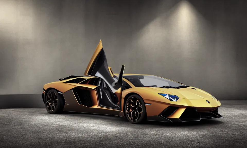 Image similar to octane render of a lamborghini aventador