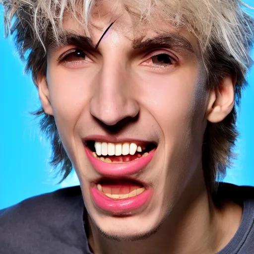 Image similar to really ugly xqc, big nose, crookedd teeth