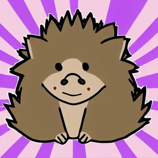 Prompt: twitch emote of a cute hedgehog