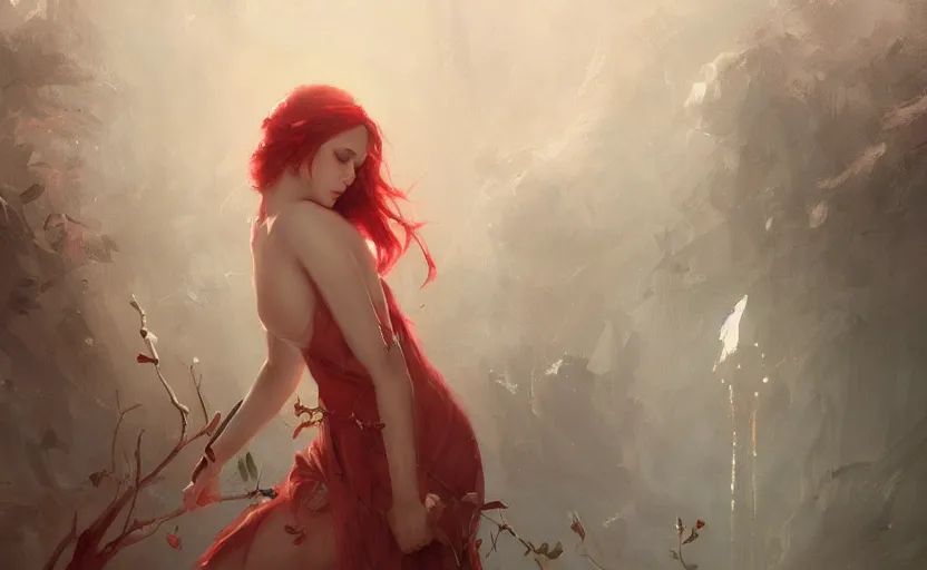 Image similar to A painting of Persephone trending on artstation in the style of Greg Rutkowski