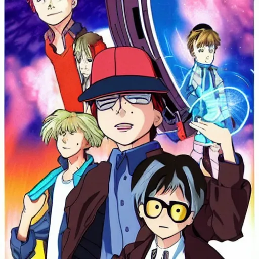 Prompt: Back to the Future Anime