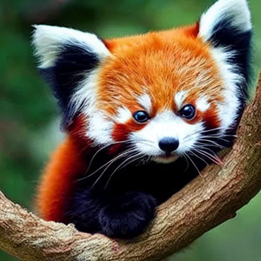 Prompt: Extremely cute!!! cat red panda hybrid