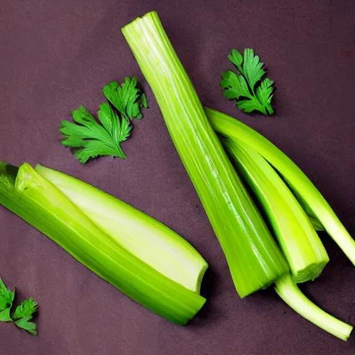 Image similar to hyperreal celery with a face like selena gomez