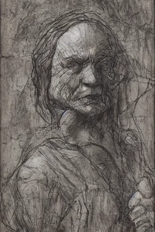 Image similar to tobey maguire as a rough old man in a spider - man suit by leonardo da vinci, very detailed, photograph, realistic