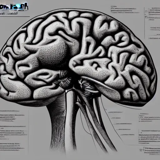 Human cerebrum - brain - superimposed on a head silhouette, side view (top)  and cross section (bottom). Stock Illustration | Adobe Stock