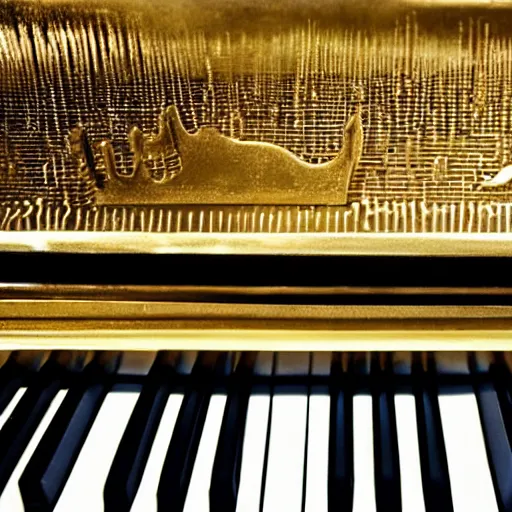 golden piano keyboard