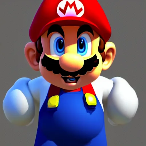 Image similar to realistic super Mario, artstation