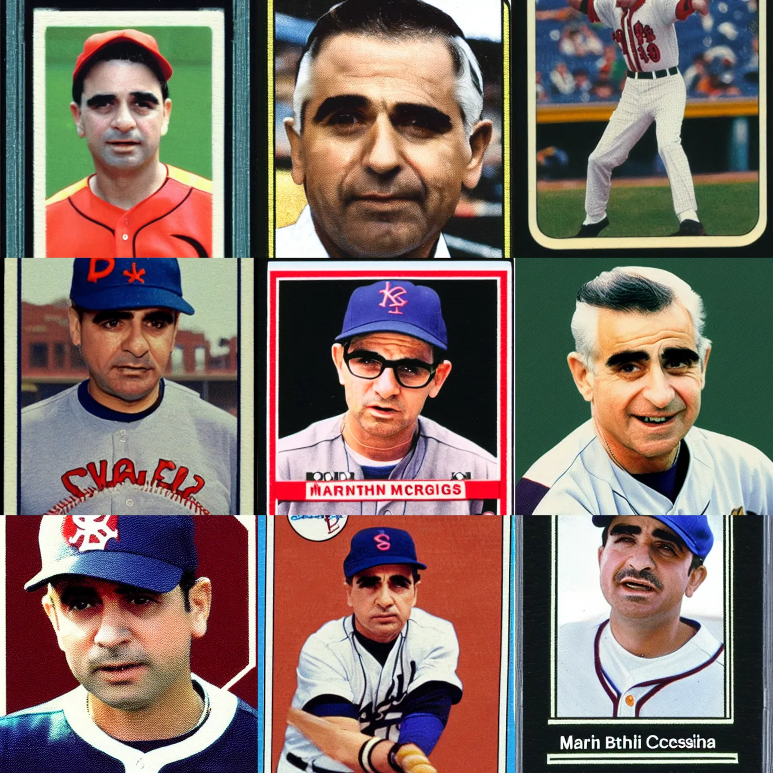 Prompt: a baseball card of martin scorsese