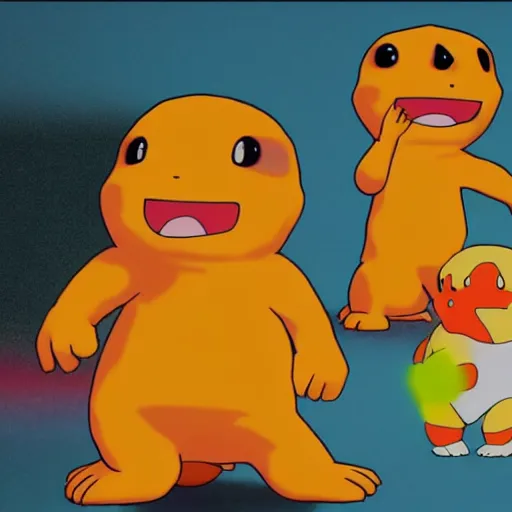 Image similar to 9 0 s cgi, cute character, shin chan, charmander, committing a crime