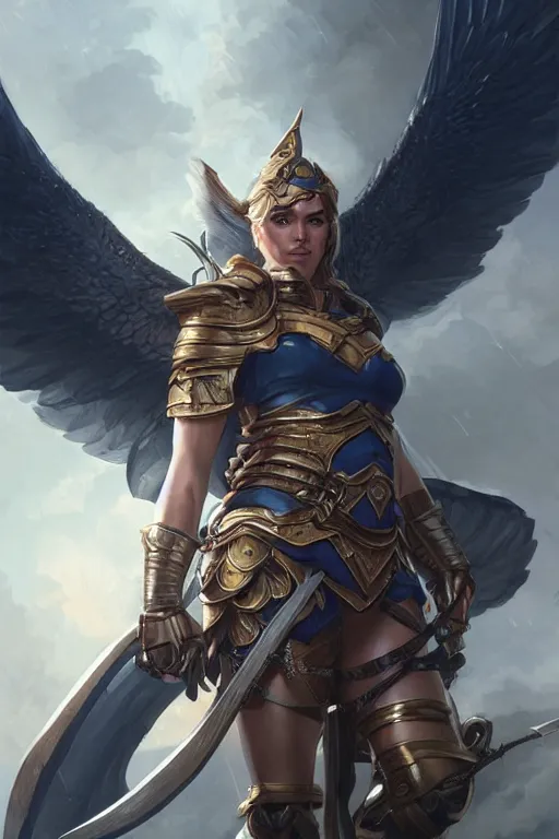 Image similar to amazon valkyrie athena, d & d, fantasy, portrait, highly detailed, headshot, digital painting, trending on artstation, concept art, sharp focus, illustration, art by artgerm and greg rutkowski and magali villeneuve