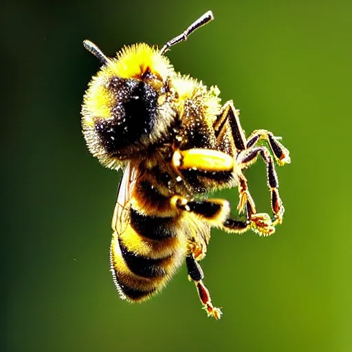 Image similar to bee covered in pollen, macro photography