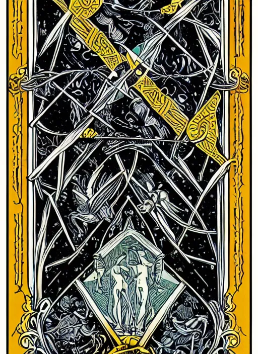 Image similar to tarot card template layout _ by _ filipe _ pagliuso _ and _ justin _ gerard _ symmetric _ fantasy _ highly _ detailed _ realistic _ intricate _ port