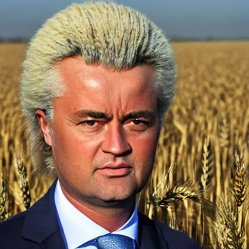 Image similar to african geert wilders standing in large wheat field