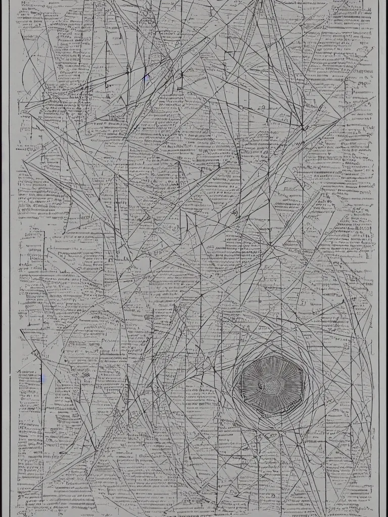 Prompt: beautiful diagram of geometric construction of the universe, masonic secrets, masterwork engraving, masterpiece, beautiful blueprints