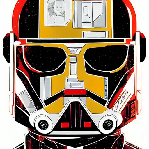 Prompt: a portrait of Star Wars droid, by MARVEL comics and Sandra Chevrier