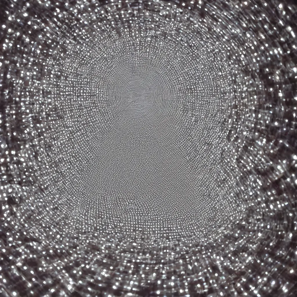 Image similar to an intense photo of an infinity mirror.