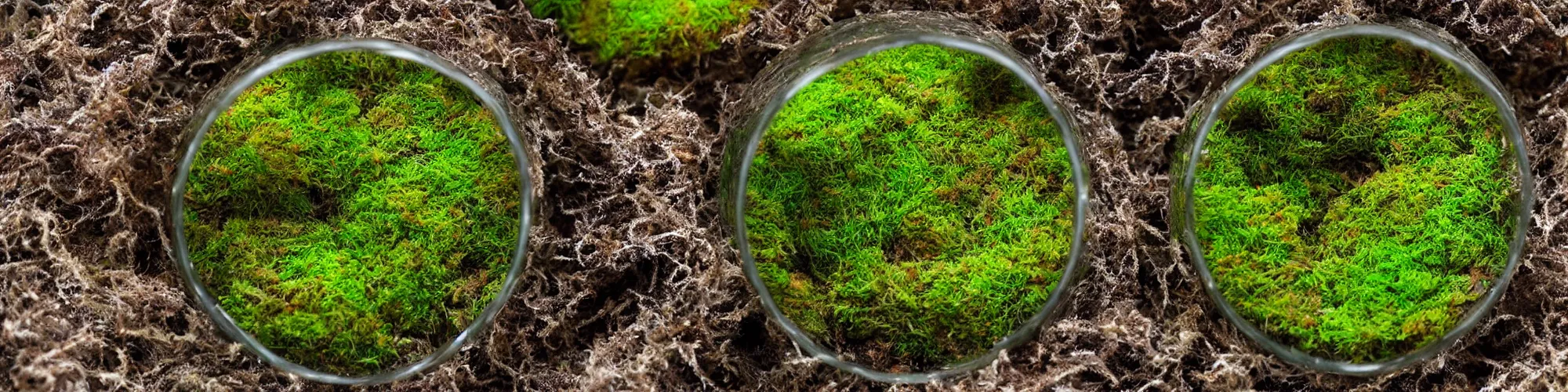 Prompt: moss terrarium, georgia o'keeffe, beautiful, bokeh