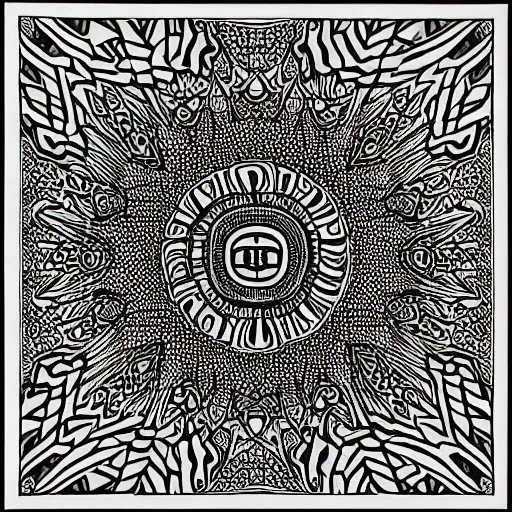 Image similar to “geometrically surreal order of sun beam, extremely high detail, photorealistic, intricate line drawings, dotart, album art in the style of James Jean”