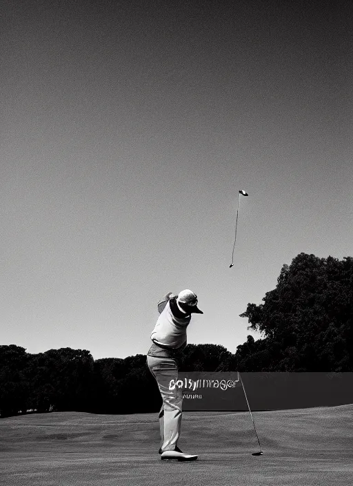 Image similar to golfing black and white portrait white sky in background