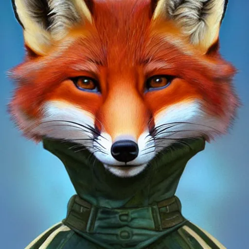 Image similar to realistic detailed face portrait of a fox detective by emilia dziubak, will terry, greg olsen, chris mars, ann long, and mark brooks, fairytale, female, feminine, art nouveau, illustration, character concept design, storybook layout, story board format