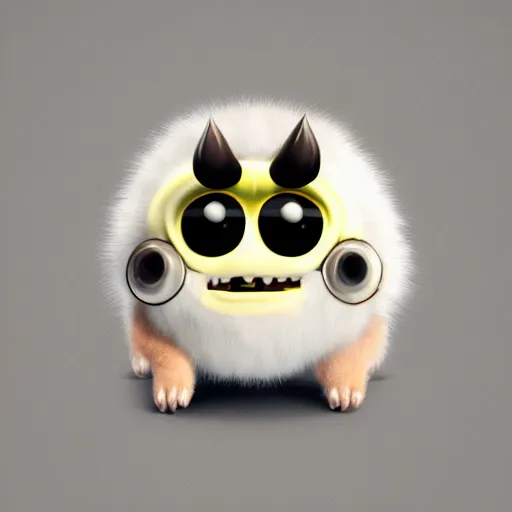 Image similar to cute little furry baby monster in the style of Pixar. product photography, centered