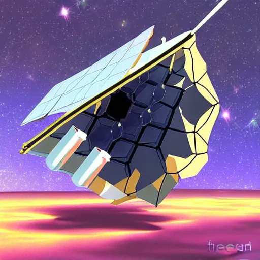 Prompt: james webb space telescope blushing, anime art