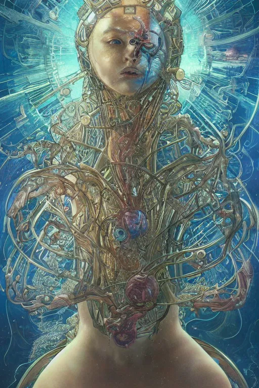 Image similar to swimming through time, inter dimensional clockwork, metaphysical implosion, by artgerm and yoshitaka amano and moebius and hr giger and zdislaw beksinski and alphonse mucha, hyperdetailed, glamour, surreal, dc comics, ornate, stunning, nebula, explosions in the sky, trending on artstation