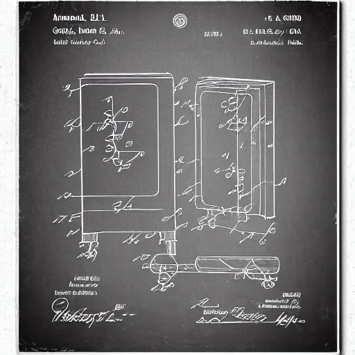 Prompt: einsteins fridge patent style