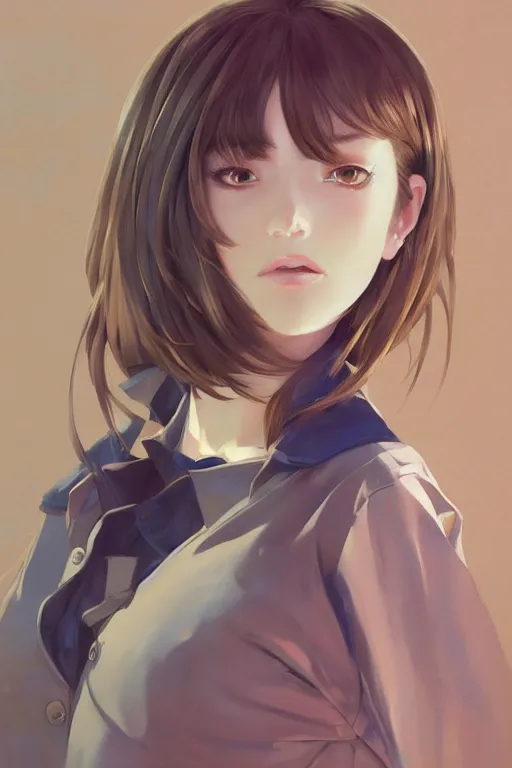 Image similar to a girl with puppy eyes, full shot, intriguing outfit, fine - face, realistic shaded perfect body, fine details. night setting. very anime style. realistic shaded lighting poster by ilya kuvshinov katsuhiro, magali villeneuve, artgerm, jeremy lipkin and michael garmash, rob rey and kentaro miura style, trending on art station